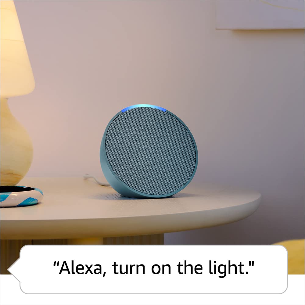 Amazon Echo Pop (newest model), Full sound compact smart speaker with Alexa, Glacier White